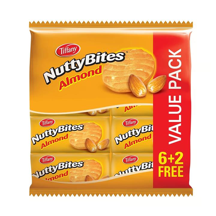بیسکویت بادام ناتی بیتس تیفانی Nutty Bites بسته 8 عددی